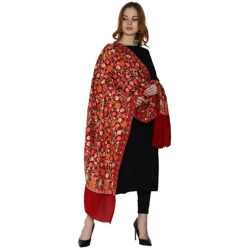 Women's Aari Embroidery Wool Shawl